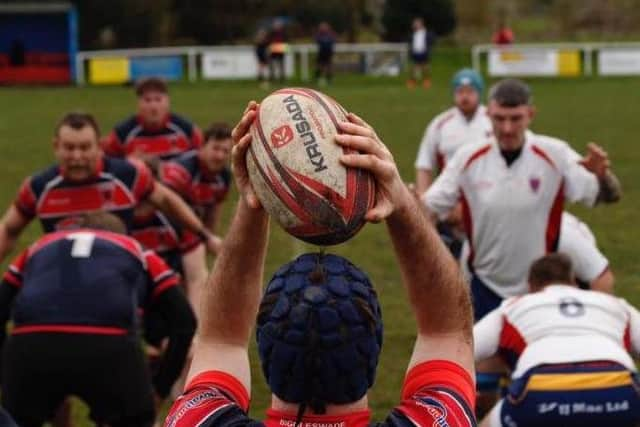 Action from Biggleswade Seconds' 24-24 draw with Bourne.