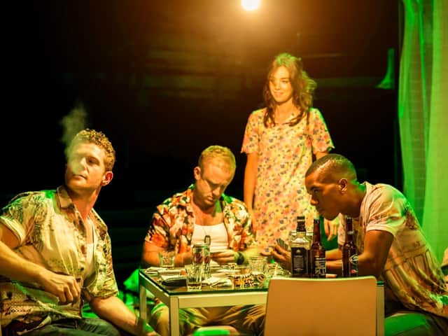 Steve (Branwell Donaghey), Stanley Kowalski (Ben Foster), Stella Kowalski (Vanessa Kirby)