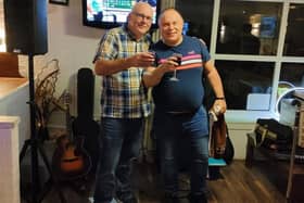 Woody and Walsh played four gigs in one day to raise just over £2,000 for Sue Ryder St John's Hospice