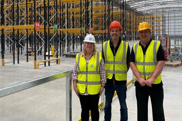 Peter Batt the Divisional Managing director for retail recently visited the site. Left to right is Stefanie Watkins (Warehouse Planning Manager), Peter Batt (Divisional Managing director for retail) and Darren Luckman (Operations Warehouse Manager)