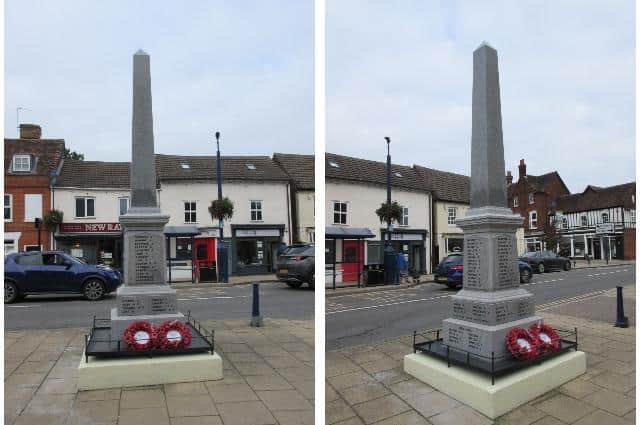 Shefford War Memorial. Photos: Cllr Paul Mackin.