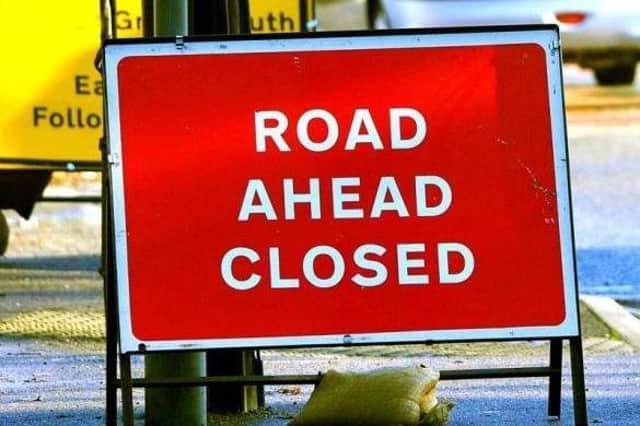 The road is closed following a collision