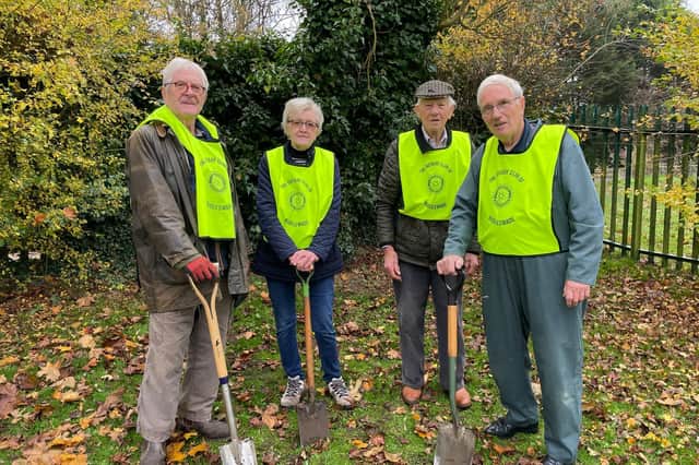 Rotary club members have been busy planting the bulbs