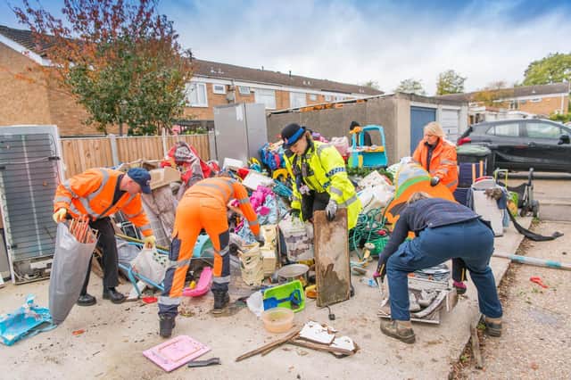 A waste amnesty was held to help tidy the estate up
