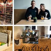 Support your local town centre businesses this Christmas. Credit (clockwise from top letf): Adrian Threlfall, Ginger Snaps Photography, Dee Dee's Vegan Cafe, Chris Bartlett.