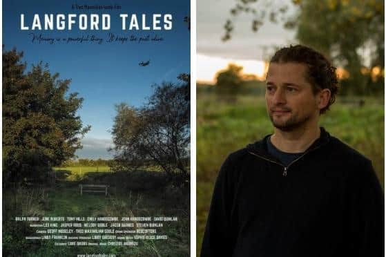 The Langford Tales poster and (right) Theo Goble. Images: Theo Goble.