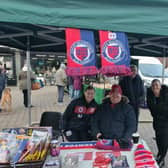 Guillem Balague joined Biggleswade United club members as they put on a stall at the town’s market last weekend