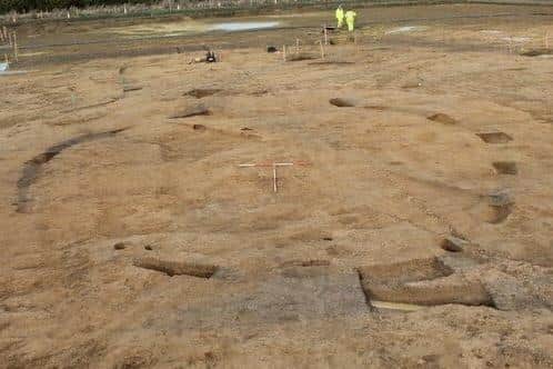 The northern roundhouse, one of two found on the site near Tempsford in Bedfordshire.