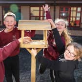 Students with the brand new bird table