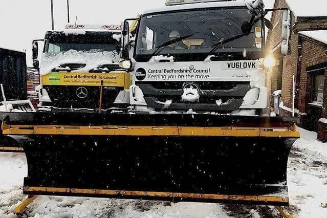 One of Central Beds Council's gritters