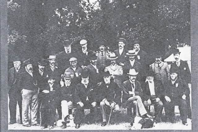 The show committee, pre 1918.  Used by kind permission of Sandy Historical Research Group Archive.