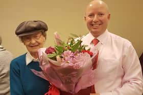 Doris Brunt pictured with Julian Vaughan