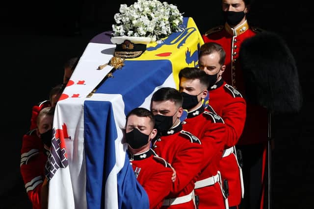 George Whyte was chosen alongside seven fellow grenadiers to perform the role of coffin bearer. Photo: Getty Images