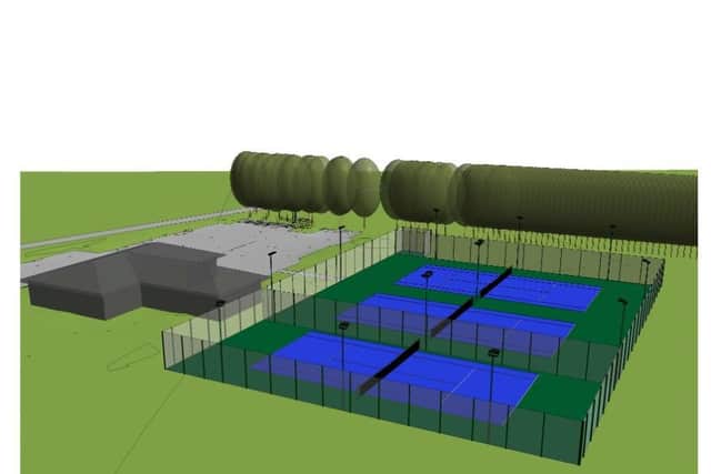 The new tennis courts design.