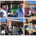 At the market; Christina and Judi (top left); Geraldine (bottom right)