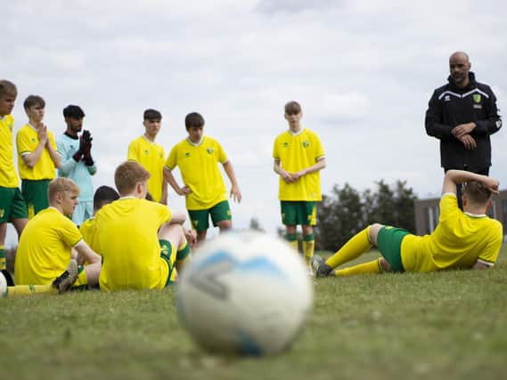 Students at Stratton Upper School got to don the famous yellow and green of Norwich City FC