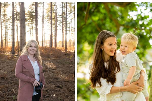 Phoebe, left; and right, mum Catlin and her little one. Photos: Phoebe Berridge Photography.