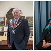 Mayor Councillor Martin Pettitt and Deputy Mayor Councillor Joanna Hewitt. Photos: Sandy Town Council.