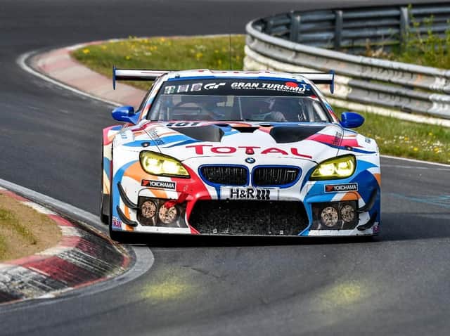Sandy racing driver Ben Tuck in action