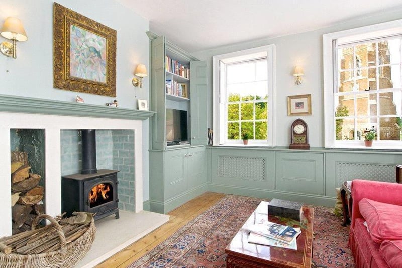 The house has beautiful views of Woburn's historic church.