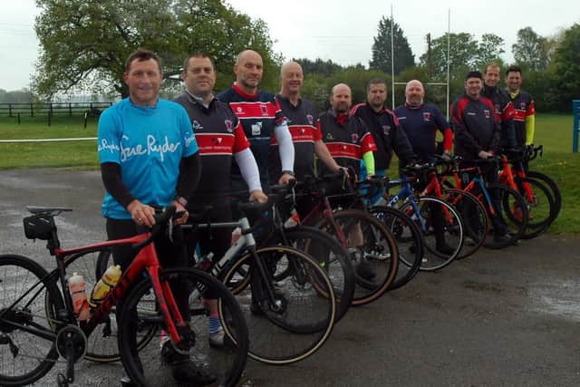 Some of the Biggy RUFC cyclists pictured before a training ride