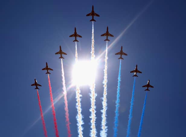 The Red Arrows will carry out a flypast as part of the Flying Festival of Britain Drive-In Air Show at Shuttleworth