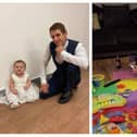 James pictured with his daughter, Athena.