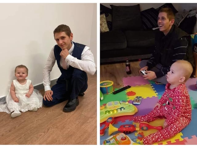 James pictured with his daughter, Athena.
