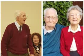 Left: Vic at The Labour Hall, Biggleswade, in 2018 with Fiona Factor, Biggleswade Labour branch secretary. Photo: Julian Vaughan. 
Right: Vic and wife, Doris. Photo: JPIMedia Archives, 2018.