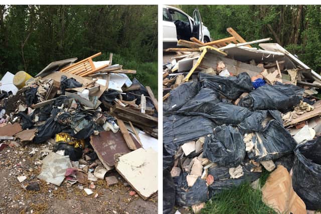 Fly-tipping at Willington. Photo: CBC.