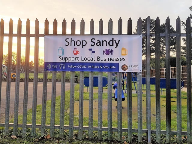Shop Sandy: Support Local Businesses. Photo: Sandy Town Council.