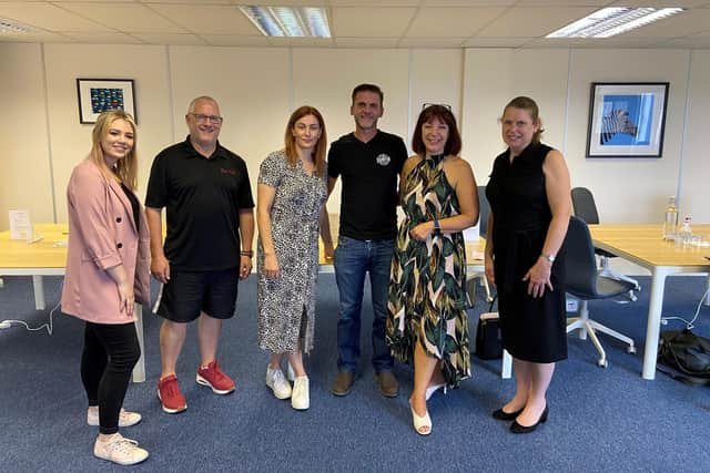 Left to right: Lenice Joubert, Adrian Groves, Natasha Bright, Jonathan Medlock, Val Gascoyne and Claire Morgan.