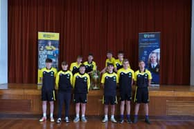 Students with the EFL Championship Trophy