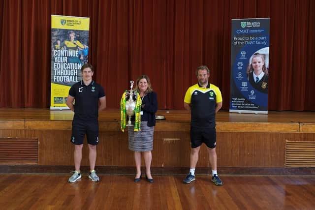 Principal Roz Hodges with the EFL Championship Trophy