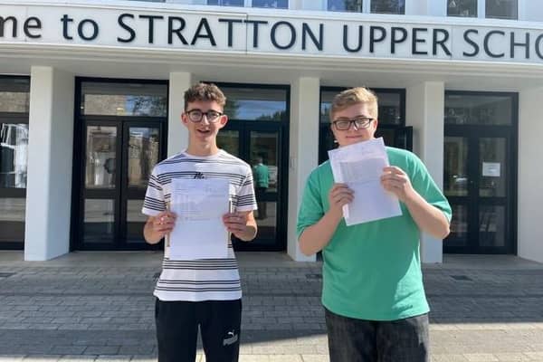 Students celebrate on GCSE results day (PIC: Stratton Upper School)