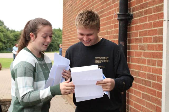 Year 11 students at Etonbury Academy collect their GCSE results
