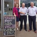 The Mayor and Deputy Mayor with David, of Gunns Bakery. Photo: Sandy Town Council.