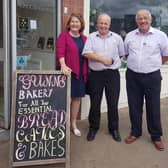 The Mayor and Deputy Mayor with David, of Gunns Bakery. Photo: Sandy Town Council.