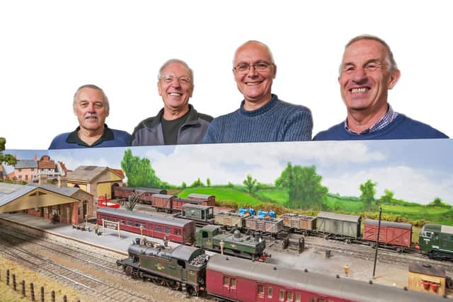 The EBMRS in its clubroom at the Roundabout Club during a photo shoot of its layout Cheriton Bishop for a Model Rail magazine in 2016. 
Credit: Chris Nevard