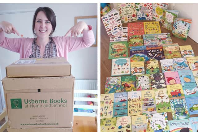 Christine Dunne and a selection of Usborne books. Photos: Christine Dunne.