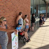 Parents demostrated outside Central Beds Council headquarters ahead of a meeting