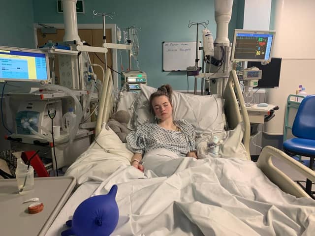 Jessica Baigent in hospital