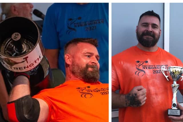 Tony at the Britain's Strongest Disabled Man games. Photos: Tony Butcher.