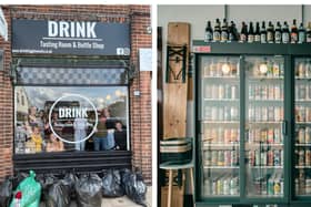 Left: The community litter pick. Right: Fridges with cool beer. Photos: DRINK Biggleswade.