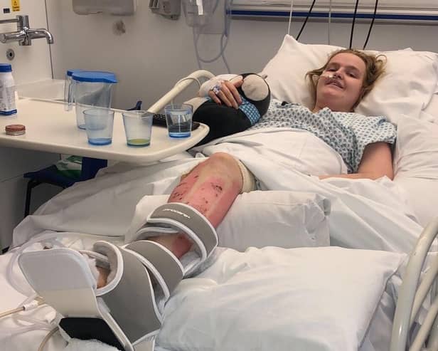 Lucie Maguire in hospital