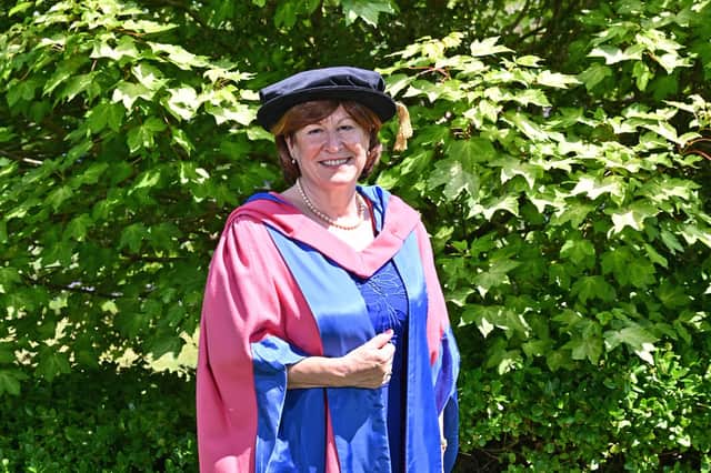 Former Bedfordshire Lord-Lieutenant Helen Nellis after being awarded an honorary doctorate by Cranfield University