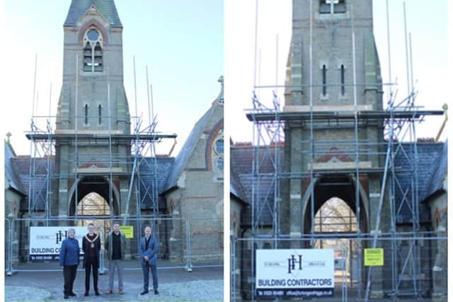 Works begin at Drove Road Chapel. Images: Biggleswade Town Council.