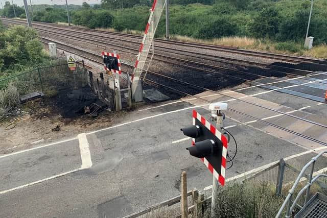 Damage caused by the fire. Image: Network Rail