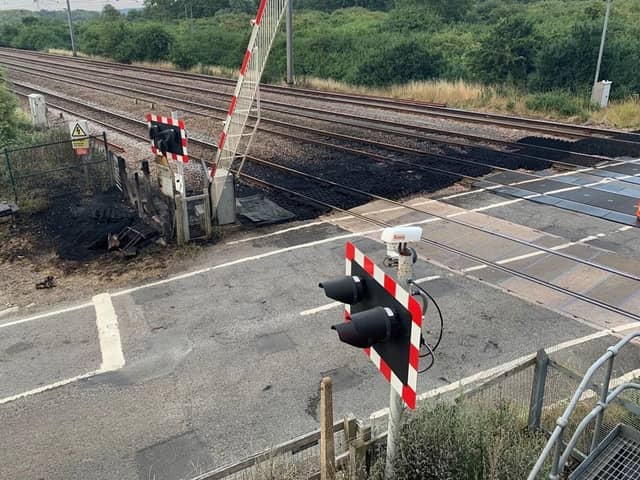 Damage caused by the fire. Image: Network Rail