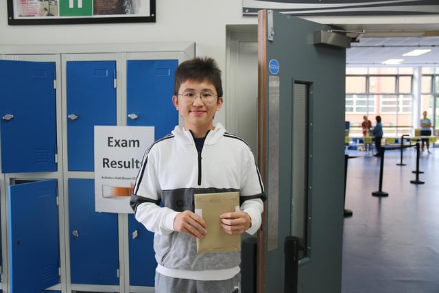Andy Zheng joined fellow students in celebrating GCSE results day